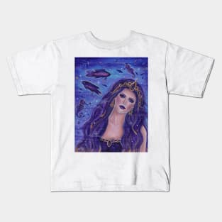 Amethyst purple mermaid by Renee Lavoie Kids T-Shirt